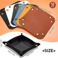 thumbnail image 3 of GHSDFBB 12 Pcs Leather Valet Trays Jewelry Catchall Trays Portable Travel Organization Trays Decorative Desktop Storage Organizer Dish for Key Phone Wallet Coin Jewelry (8 Inch), 3 of 7