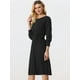 thumbnail image 3 of Vestido de Punto Allegra K con Cinturón para Mujer Casual Negro XL, 3 of 6