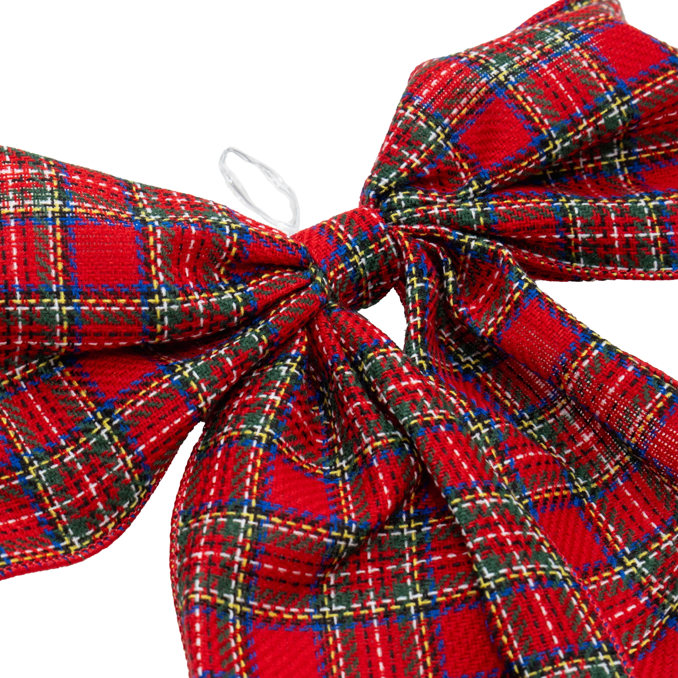 My Texas House Red Plaid Decorative Christmas Bow, 15"