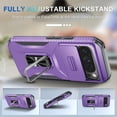 thumbnail image 5 of KOMI for Google Pixel 9 Pro XL Case with Tempered Glass Screen Protector and Camera Lens Cover,Rotated Ring Stable Kickstand,Heavy Duty Shockproof Protective Phone Cover Purple, 5 of 5