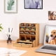 thumbnail image 4 of Wooden Desk Organizer with Drawer, DIY Pen Holder Storage Box Creative Desktop Storage Rack for Home, Office and Schoo, 4 of 5