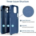 thumbnail image 6 of Liquid Silicone Case for iPhone 12, [Camera Protection] [Anti Fingerprint] [Wireless Charging] 4 Layer Phone Case Protective Cover, Built-in Microfiber Case Cover, 6.1", Blue, 6 of 14