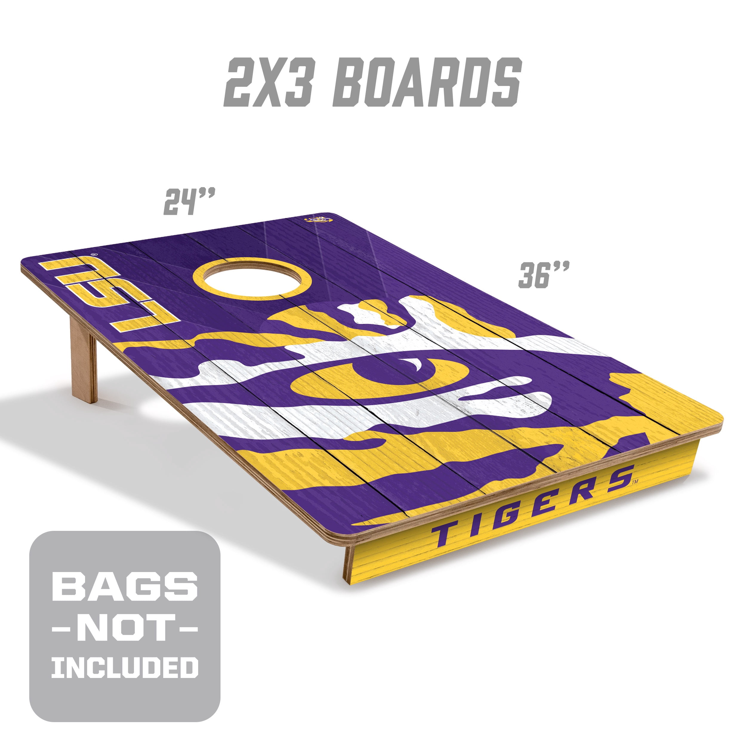 YouTheFan NCAA LSU Tigers 2' x 3' Cornhole Game No Bags