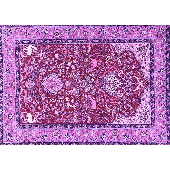 Ahgly Company Indoor Rectangle Animal Purple Traditional Area Rugs, 2' x 4'