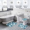 thumbnail image 6 of Blue Moroccan Bathroom Rugs Set Abstract Gradient Gold Blue Geometric Non Slip Absorbent Soft Bath Mats 3 Piece Set with Bathroom Rug, U-Shaped Floor Mat, Toilet Seat Cover Large Size, 6 of 9