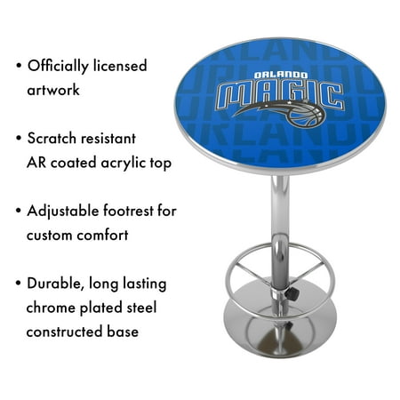 Orlando Magic NBA City Chrome Pub Table - Blue, Black, Silver