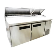 Dukers DPP70-9-S2 Commercial 2-Door Pizza Prep Table Refrigerator