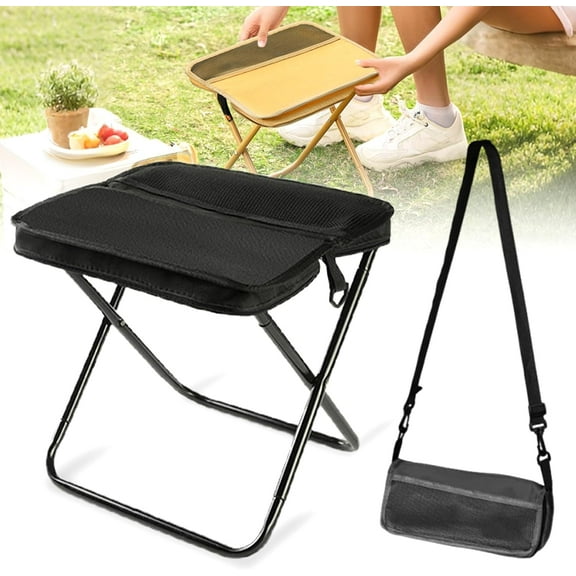 Portable Ultralight Collapsible Stool,Camping Chair,Handbag Style Pocket Foldable Stool for Camping Travel Fishing Hiking and Outdoor Activities