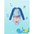 thumbnail image 4 of Zando Toddler Girl Long Sleeve One Piece Swimsuit Little Girl Quick Dry Bathing Suits with Zipper Girl Rash Guard Beachwear UPF 50+ Sun Protection Navy Watermelon 3-4T, 4 of 6