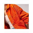 thumbnail image 5 of Women'S Loose Lapel Long-Sleeved Denim Jacket Orange Red XL, 5 of 7