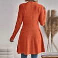 thumbnail image 5 of Xinoom Women Open Front Ribbed Knit Cardigan, Long Sleeve A-line Flowy Hem Sweater Coat, Casual Mid Length Loose Fit Layering Outerwear for Daily Office Weekend Orange,XXL, 5 of 5