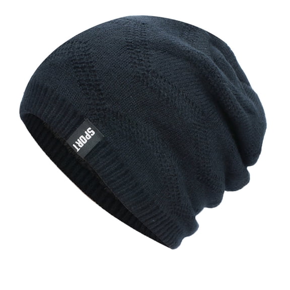 iHPH7 Skull Cap for Winter Womens Winter Hat Slouchy Beanie for Women Ski Hat Knit Cap Winter Beanies for Men Winter Caps for Men Black One Size