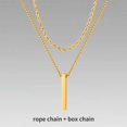 thumbnail image 1 of . 3D Vertical Bar Necklaces for Men  Layering Stainless Steel Geometric Pendant  Layered Wheat Rope Cuban Chain  Boy Collar, 1 of 7