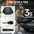 thumbnail image 3 of KingCamp Padded Camping Chairs for Adults, Oversized Folding Camping Chair, Heavy Duty Folding Round Camping Chair, Black Dark Grey, 3 of 9