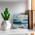 thumbnail image 2 of Ocean Wave Inspirational Quote Wooden Box Sign Beach Gifts Funny Summer Design Boho Decor for Shelves Table Centerpiece Ideas Wood Block Signs Housewarming Gifts 7x7 In, 2 of 6