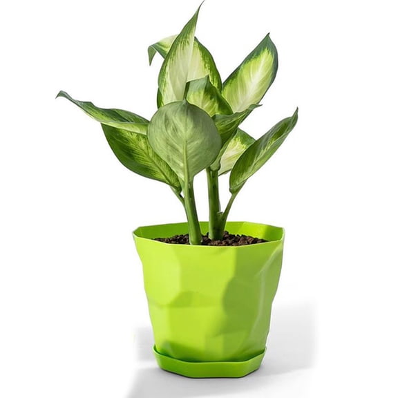 Kieccall Flower Pot With Attached Saucer Drainage Hole Design for Indoor Outdoor Garden Succulent Plants Gift