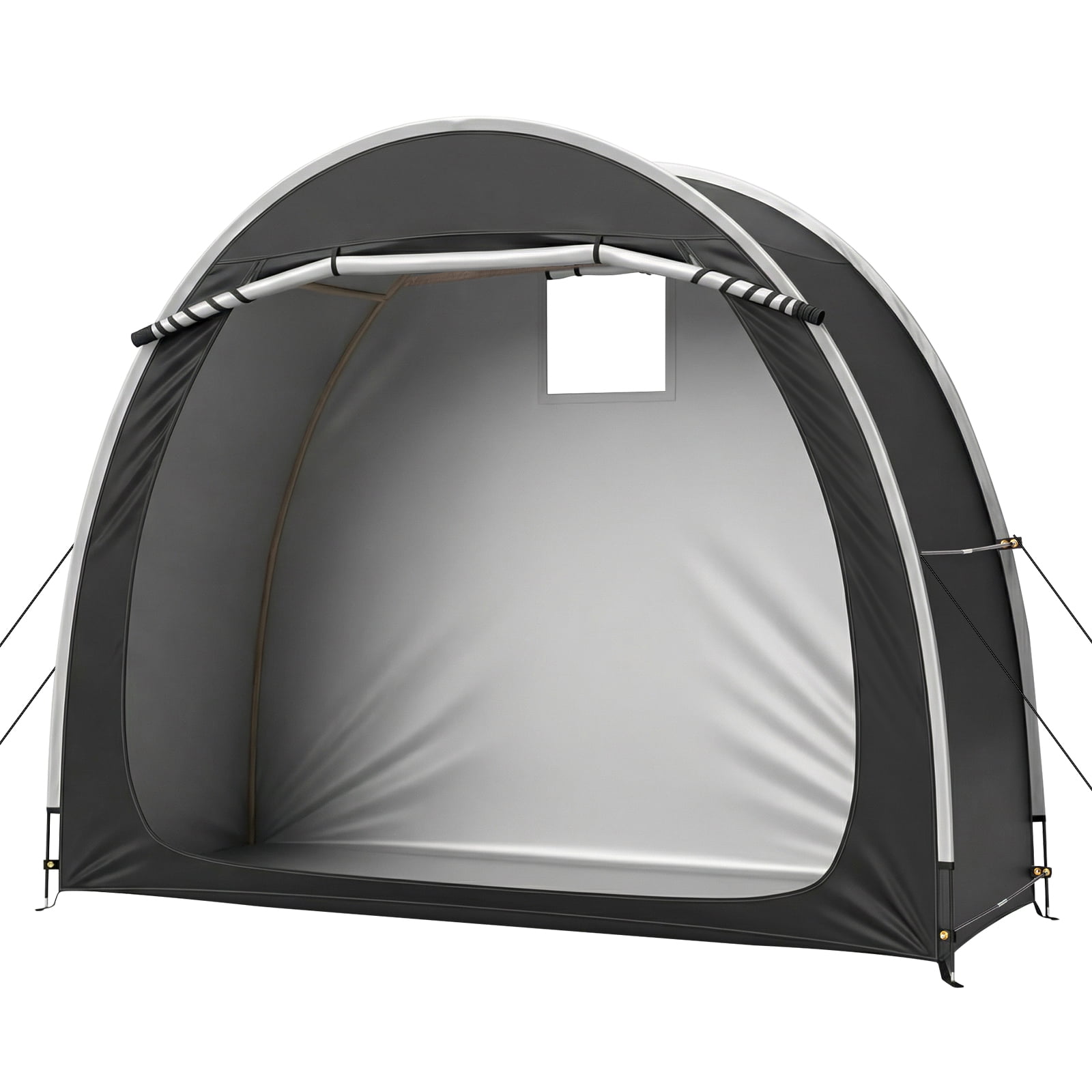Outdoor Bike Storage Tent Silver-Coated Oxford Waterproof UV-Resistant Bicycle Cover Shed with Window & Zipper Door, Portable Storage Shelter for 2-3 Bikes Motorcycle Garden Tools Camping Patio