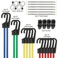thumbnail image 2 of 28 Piece Bungee Cord Set- Assortment of 5 Sizes- 10”, 18”, 24” 32” 40”- Plus Canopy Ties, Tarp Clips & Storage Bag- Tie Downs with Hooks by Stalwart, 2 of 5