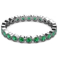 thumbnail image 2 of Emerald Bezel Set Milgrain Work Eternity Band 0.57 ct tw to 0.67 ct tw in 14K White Gold.size 4.5, 2 of 8