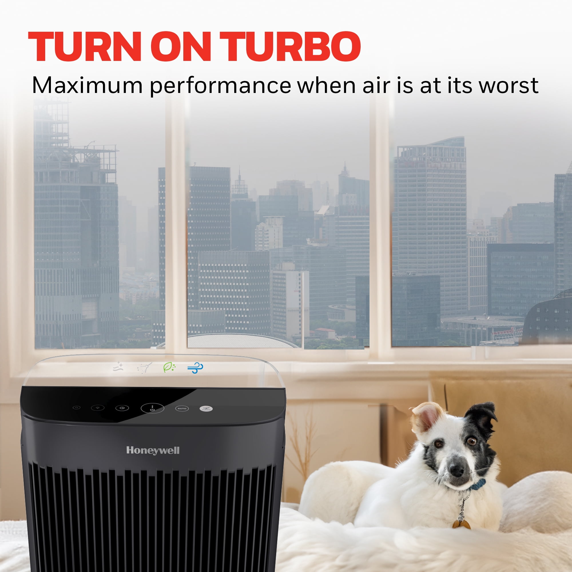 Honeywell 900 Sq ft HEPA Air Purifier for Home, Black, Smoke, Pollen, Dust Reducer