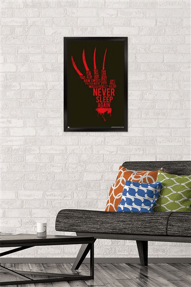 A Nightmare on Elm Street - Hand Text Wall Poster, 14.725" x 22.375", Framed