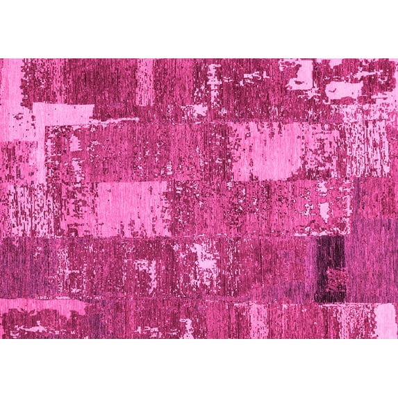 Ahgly Company Indoor Rectangle Patchwork Pink Transitional Area Rugs, 2' x 4'