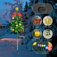 thumbnail image 3 of 2 Set Solar Christmas Decorations Trees Lights Outdoor Waterproof, Solar Xmas Pathway Lights with Bow and Bell, Solar Stake Lights Xmas Tree Garden Decor for Pathway Lawn Patio, 3 of 8