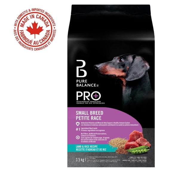 Pure Balance Pro+ Small Breed, Lamb & Rice Recipe Dry Dog Food 3.5KG