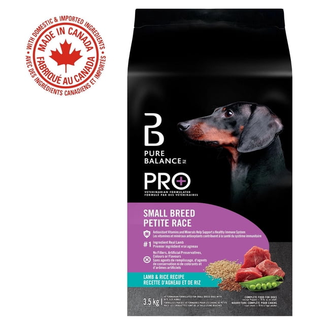 Pure Balance Pro+ Small Breed, Lamb & Rice Recipe Dry Dog Food 3.5KG