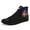 FN024-25009066-5b, variant on Men's High-Top Sneakers with Chinese Yin-Yang Inspired Celestial Star & Moon Pattern - Black/Purple/Blue/Pink - Lace-Up Ankle, Rubber Sole & Fabric Upper Casual Boots for Dressy Events