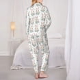 thumbnail image 6 of Goofa Rabbit And Flower Printed Women’s 2 Piece Pajama Set Super,Pajamas Women's Long Sleeve Sleepwear Soft Button Down Loungewear Pjs Lounge Set Nightwear-Small, 6 of 9