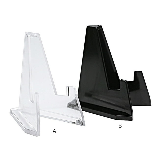 pitrice Lot de 12 Supports d'Exposition Mini Transparents Décoratifs Universels Chevalet Supports Cartes Multifonctions Fournitures d'Exposition Présentation de Pièces Blanc
