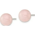 thumbnail image 3 of Sterling Silver 10-10.5mm Button Rose Quartz Post Earrings Made In China qe6320, 3 of 6