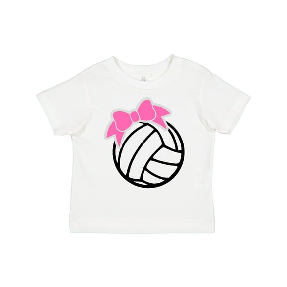 Inktastic Volleyball with Pink Bow Boys or Girls Toddler T-Shirt