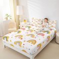 thumbnail image 4 of Feelyou Orange Rainbow Child Twin Sheet Sets, Stars Love Heart Bedding, 3pcs, 4 of 7
