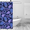 thumbnail image 2 of Shower Curtain, Purple Paisley Waterproof Fabric Plastic Shower Curtain, Drying Fast Bathroom Curtain with 9 Buttonholes, Ruffle Shower Curtain 60x72in, 2 of 8