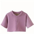 thumbnail image 2 of Pounoo Cropped Short Sleeve Button Up Cardigan Sweaters for Women Women's Fleece Lined Cardigan Winter Warm Clothing for Women Gift, 2 of 3