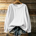thumbnail image 4 of Tqcoqu Women's Solid Corduroy Crew Neck Sweatshirt, Long Sleeve Oversized Loose Fall Winter Casual Commuter Pullover Top, 4 of 8