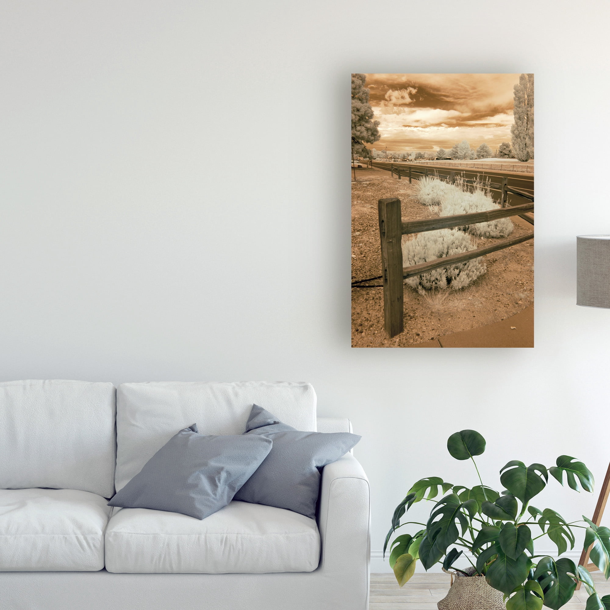 Trademark Fine Art 'Fence And Road Albuquerque New Mexico' Canvas Art by Monte Nagler