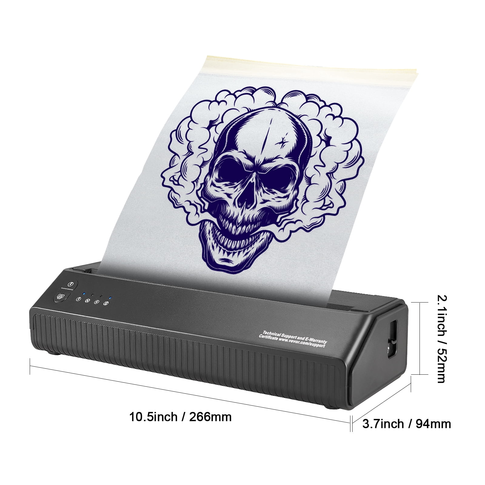 VEVOR Tattoo Stencil Printer, Wireless Bluetooth Tattoo Printer Transfer Stencil Machine with 10Pcs Transfer Paper, Compatible for iOS＆Android Phone, iPad＆PC (with Storage Bag)
