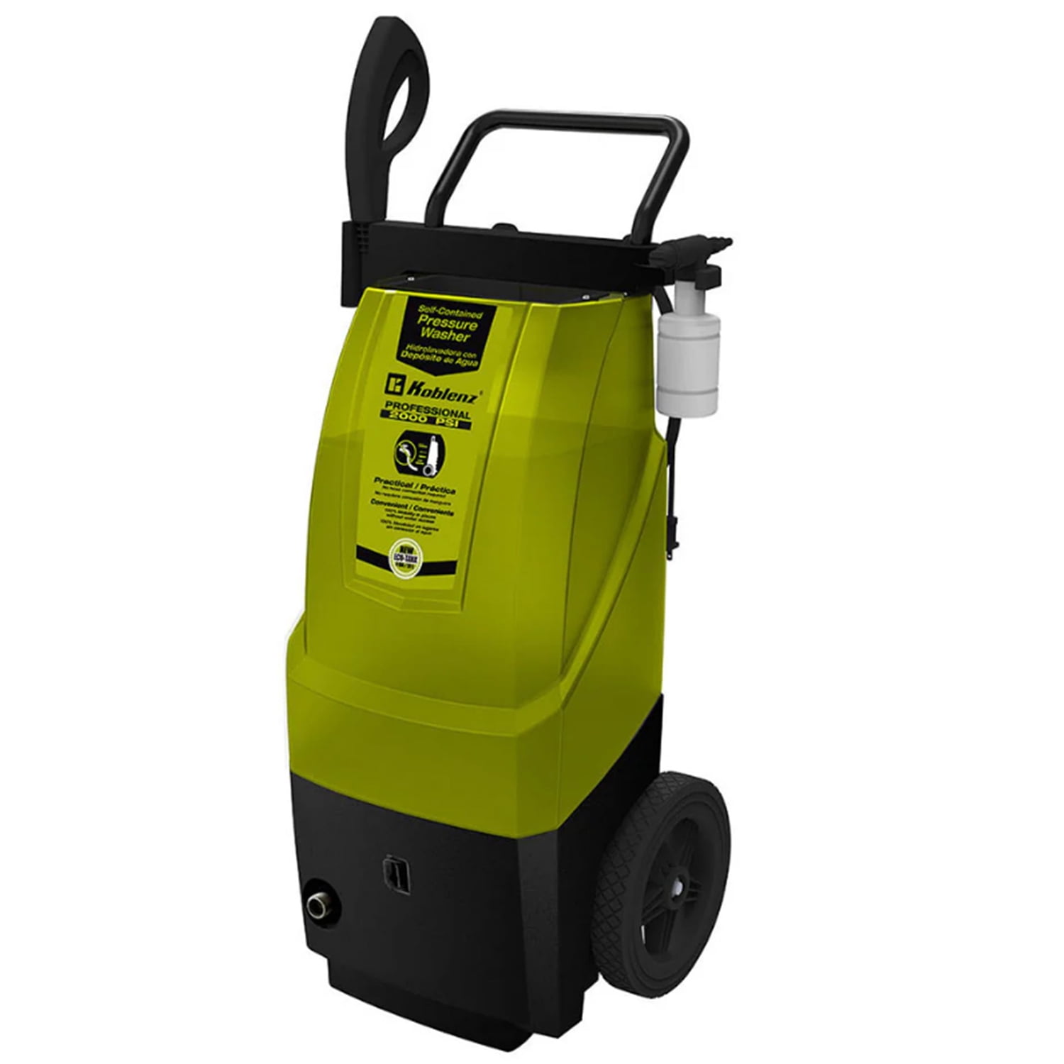Koblenz 2,000-PSI Electric Pressure Washer with 8-Gal. Water Tank and 35-Ft. Cord, Green and Black HLT-380 V