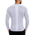 thumbnail image 4 of hoksml Men's Raglan Long Sleeve Compression Shirt, Crew Neck Back Mesh Panel Slim Cut Quick Dry Athletic Base Layer in Solid Colors, 4 of 8