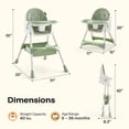 thumbnail image 6 of HARPPA 4-in-1 Convertible High Chair for Babies and Toddlers, Feeding Chair for Infant,Green, 6 of 15