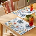 thumbnail image 4 of Spring Floral Placemats Set of 4, Pastoral Blue Wildflowers Plants Non-Slip Place Mats Washable Table Mats for Kitchen Dining Table Decorations Indoor/Outdoor, 4 of 9