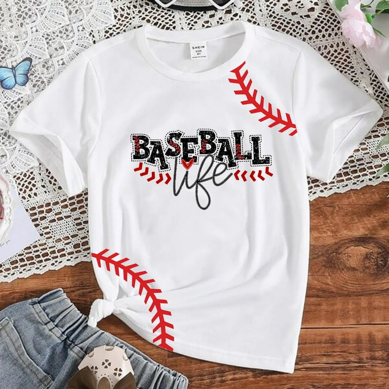 福袋 オンライン T-Shirt Casual Girls Baseball Cute Boys Prints Fun Cute 3D Clothing
