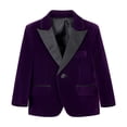 thumbnail image 4 of GiLiling Toddler Boy Velvet Formal Suit 5 Piece Outfit Dress Shirt Jacket Pants and Bowtie for Wedding Events (Purple, 5-6 Years), 4 of 7