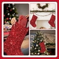 thumbnail image 7 of Salouo Red Glitter Print Christmas Decorations Stockings 1 Pack 18'' Xmas Stockings Holiday Stocking Personalized Farmhouse Decor for Home Family Party Tree, 7 of 7