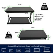 Mini Adjustable Standing Desk Converter – Portable Sit to Stand Desk Riser for Laptops and Monitors with 27.5x19.5 Desktop Surface and 4 Height Settings