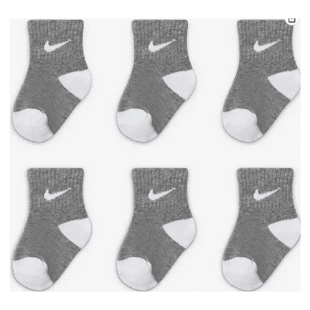 

Nike Infants 6-Pack Lightweight Logo Ankle Socks Gray/White 6/12 Months