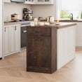 thumbnail image 6 of FOLDLIFE Fluted Tilt Out Trash Can Cabinet,Hidden Garbage Can Cabinet 10 Gallon,Freestanding Dog Proof Trash Can Cabinet,Wood Trash can for Kitchen Dining Living Room,Brown Cherry, 6 of 8